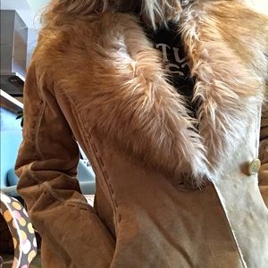 GUESS Genuine leather and faux fur jacket